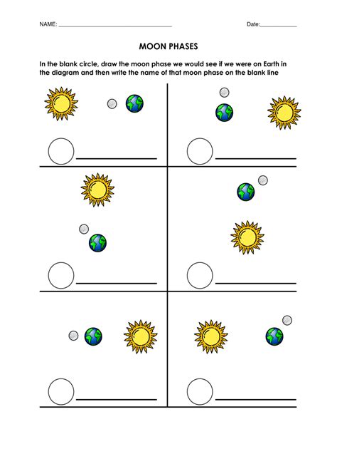 Moon Phases Worksheet Pdf - Wordworksheet.com