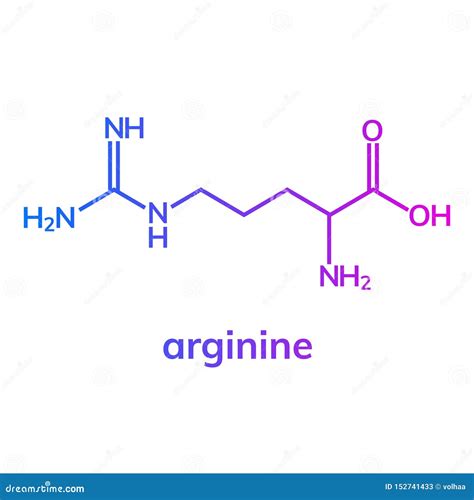 Arginine chemical formula stock vector. Illustration of science - 152741433