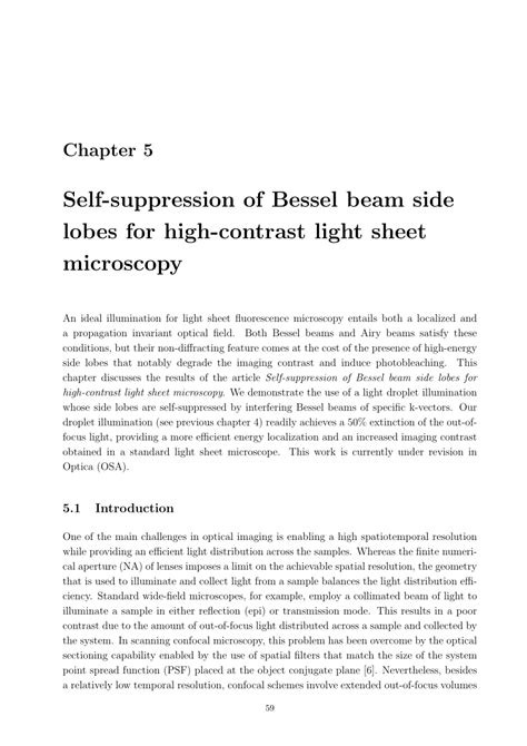 (PDF) Self-suppression of Bessel Beam Side Lobes for High-Contrast Light Sheet Microscopy