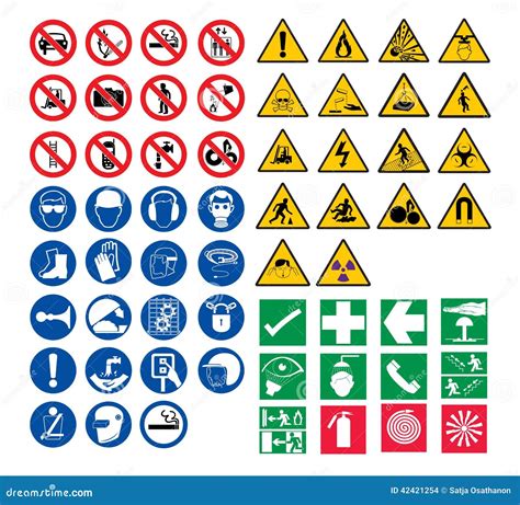 All safety signs stock vector. Illustration of move, fire - 42421254