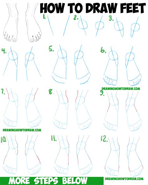 How to Draw Feet / the Human Foot with Easy Step by Step Drawing Tutorial for Beginners – How to ...