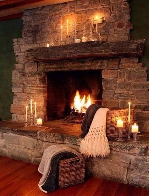 Beautiful rustic cabin fireplace - perfect for the winter! | Rustic house, Cabin fireplace ...