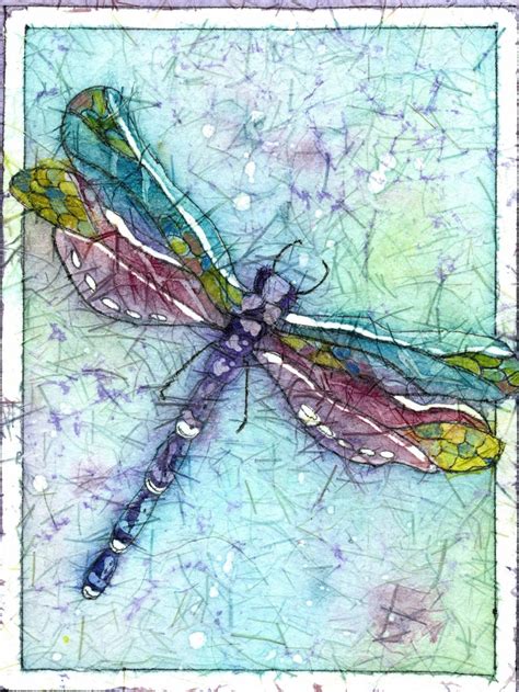 Dragonfly art dragonfly painting whimsical art dragonfly | Etsy