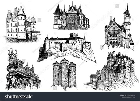 Medieval Castle Drawing Front View