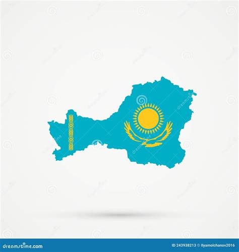 Tuva Republic Map in Kazakhstan Flag Colors, Editable Vector Stock Illustration - Illustration ...