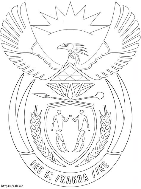 Coat Of Arms Of South Africa coloring page