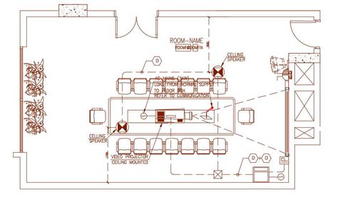 Conference Room Design Layout Architecture Plan - Cadbull