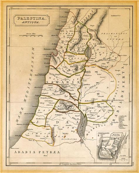 Old Map Of Palestine