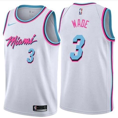 Miami Heat 2018 Men's NBA Basketball White Jersey Wade #3 BNWT Free Shipping