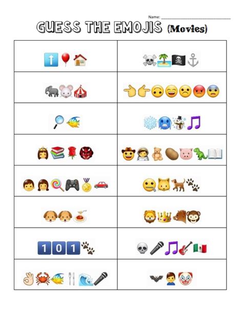 Guess the Emoji! - Movies by Teach Simple