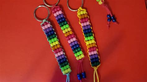 How To Make Rainbow Pony Bead Keychains - YouTube