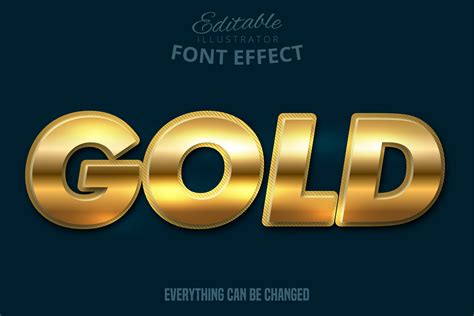 Metallic bold gold text effect 699105 Vector Art at Vecteezy