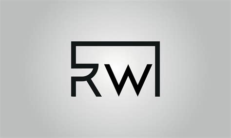 letter RW logo design. RW logo with square shape in black colors vector free vector template ...