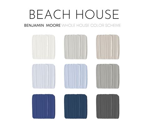 Beach House Benjamin Moore Paint Palette Coastal Interior - Etsy