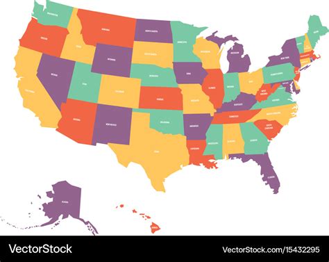 Political map of usa united states of america Vector Image