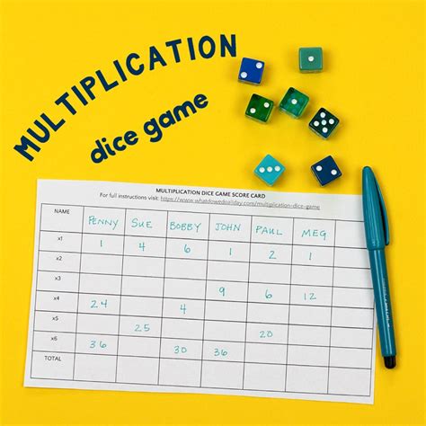 Math Dice Games Multiplication / Multiplication Toss Area Dice Game ...