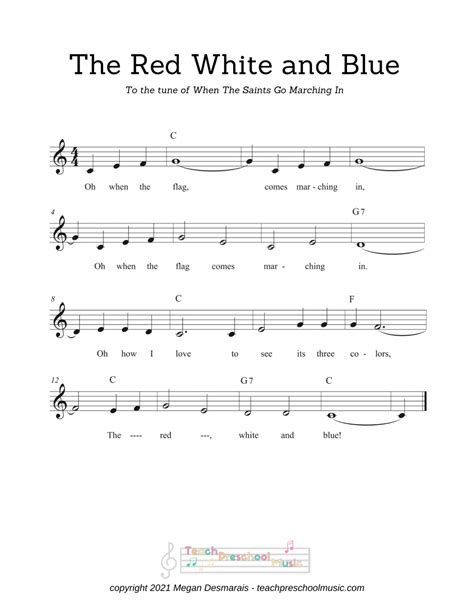 Easy Sing-Along Song: The Red, White & Blue - Teach Preschool Music