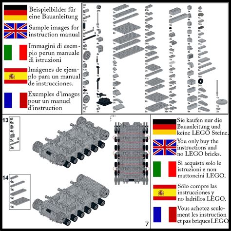 CUSTOM instructions 6 WW2 Tank King Tiger Panther Army WWII made of LEGO® bricks