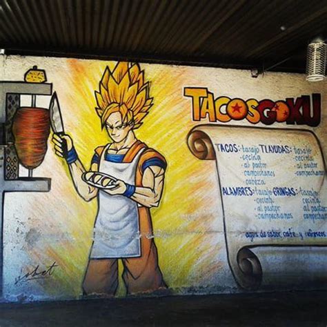 Taqueria with unlicensed Goku painted on it's front - real life mexican culture | Dragon Ball ...