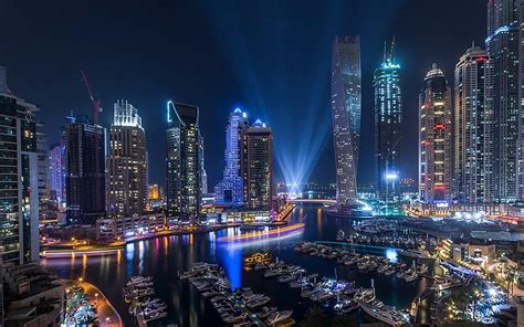 Dubai Marina Night City . Background, Dubai Skyline HD wallpaper | Pxfuel