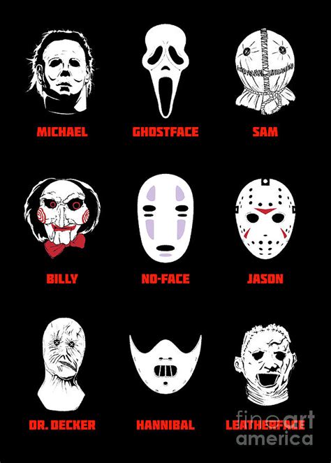 Horror Movie Killers Masks Digital Art by Bo Kev - Pixels