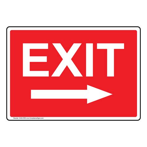 Enter / Exit Exit Sign - Exit (With Right Arrow)