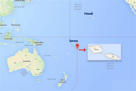 Samoa And Hawaii Map