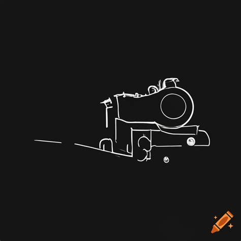 White train silhouette on a black background on Craiyon