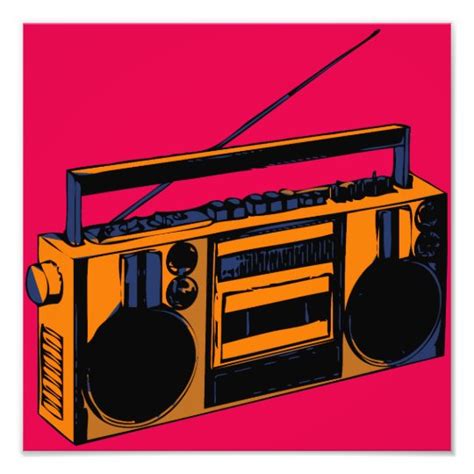 Retro Boombox Photo Enlargment Pop-Art Poster | Zazzle.com