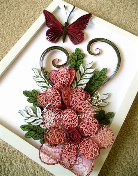 Ayani art: Quilling in Pink and Green