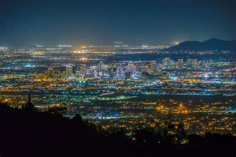 Phoenix Cityscape at Night stock image. Image of downtown - 101998407