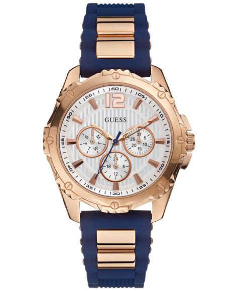 Guess Watches For Women : Guess Women's Blue Silicone And Rose Gold-tone Steel ... / Guess ...