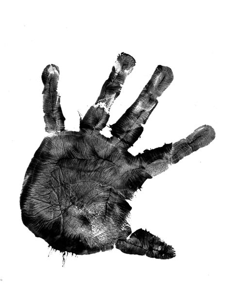 handprint paint fingerprint print finger print hand print black ink ...