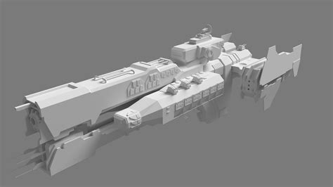 I Modeled a UNSC Paris class frigate over the past few days : halo