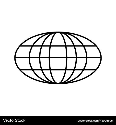 Flat icon oval globe design Royalty Free Vector Image