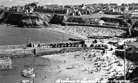 Newquay Harbour Beach -1930s | Cornwall Guide Images