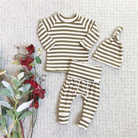 Green White Stripe Baby Clothes Gender Neutral Unisex - Etsy