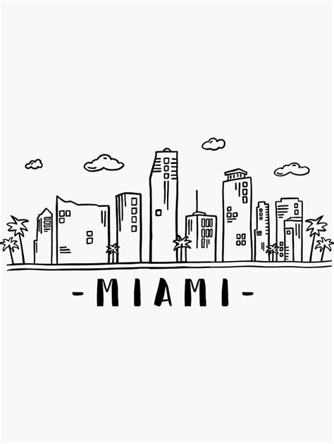 Miami Skyline Travel sticker by DuxDesign | Redbubble. Miami travel inspired design. City of ...