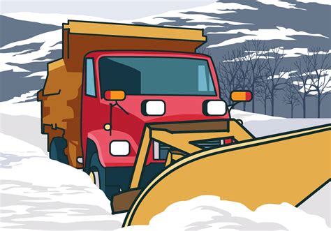 Snow Plow Truck Cleaning Snow 129111 Vector Art at Vecteezy