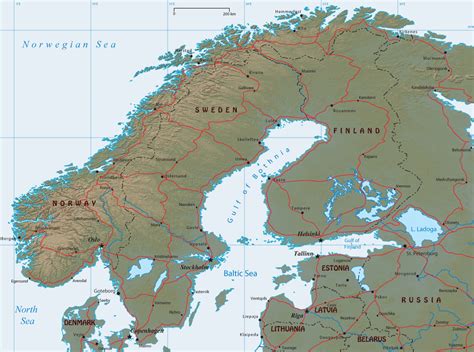 Map Scandinavia - Travel Guide, Denmark, Sweden, Iceland