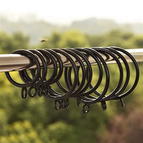 High Quality Black Metal Curtain Rings Hanging Rings For Curtains And Rods 4 Sizes New And 10pcs ...