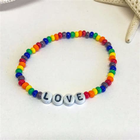 Rainbow Bracelet Stretch Jewelry. Wear your Word Stretch Stack Bracelet. Czech Glass Beads. Made ...