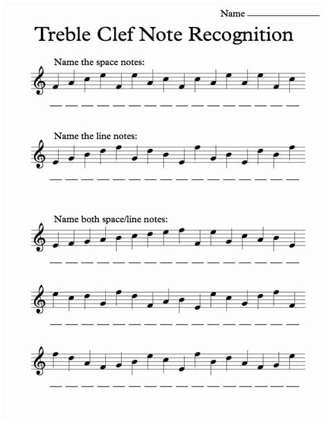 Treble Clef Notes Worksheet Elegant Treble Clef Lines and Spaces Free Worksheets by Music ...