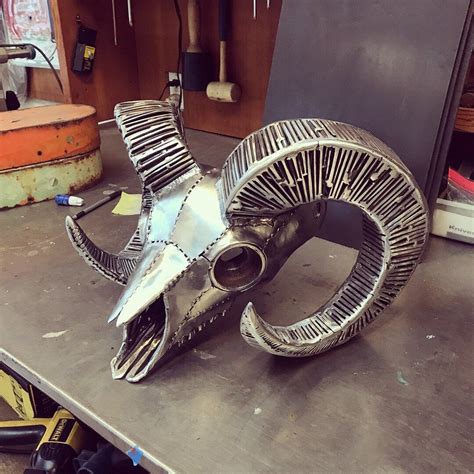 STEEL RAMS HEAD — Brandon Stieg Designs | Metal art welded, Scrap metal art, Welding art