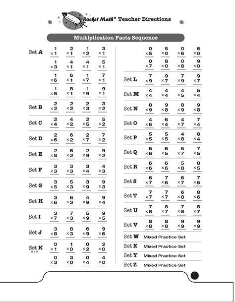 Multiplication 0 through 9s Learning Track - Rocket Math