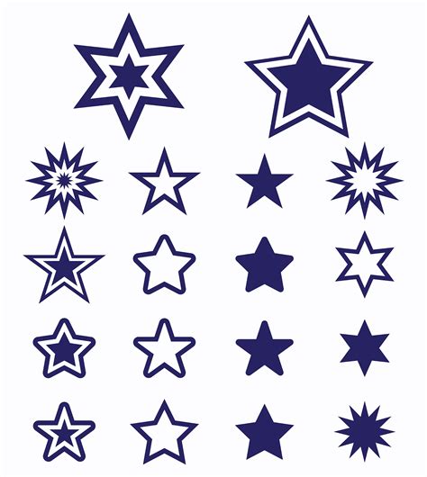 Blue star icon set 1228689 Vector Art at Vecteezy