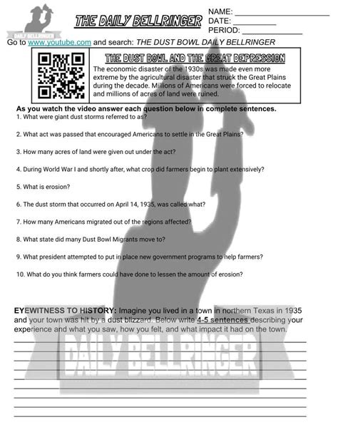 The Dust Bowl Worksheet | Mysite