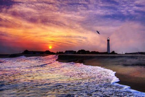 Cape May Lighthouse Sunset, Jersey Shore, USA photo on Sunsurfer