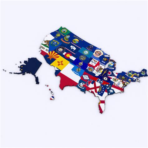 US Political Map with Counties 3D model | CGTrader