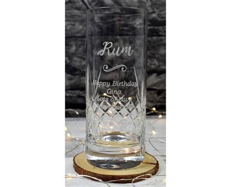 Engraved/personalised Rum Design Crystal Highball Glass Gift - Etsy